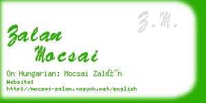 zalan mocsai business card